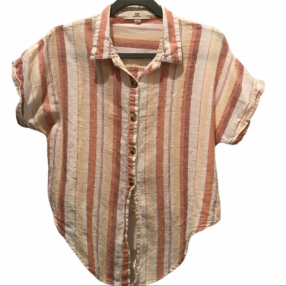 Women’s Striped Short Sleeved Top-Sz S - Picture 2 of 3